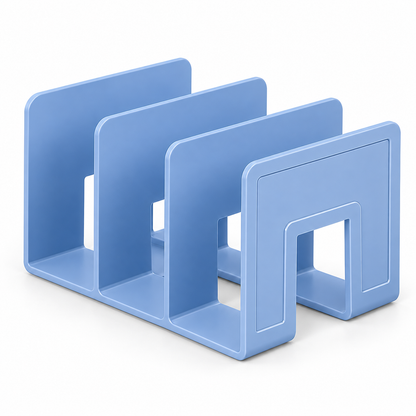 Blue Four-Compartment Book Organizer