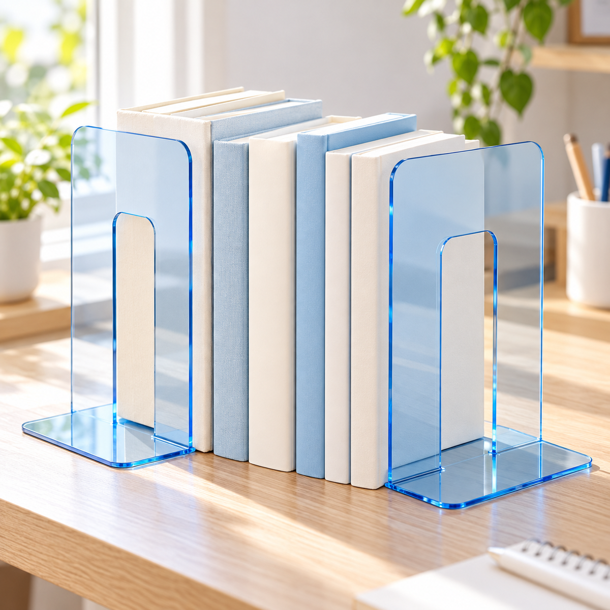 Clear Foldable Bookend Set