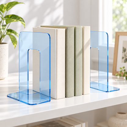 Clear Foldable Bookend Set