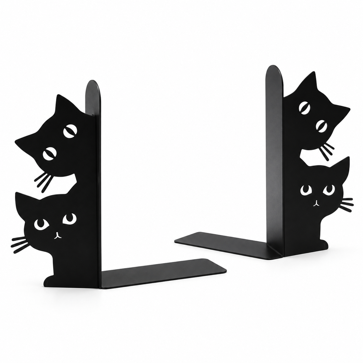 Black Double Cat Bookend Set