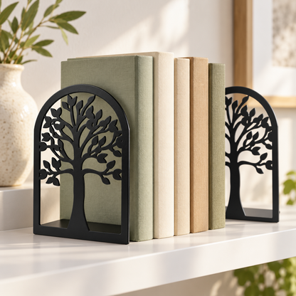 Black Tree Cutout Bookend Set