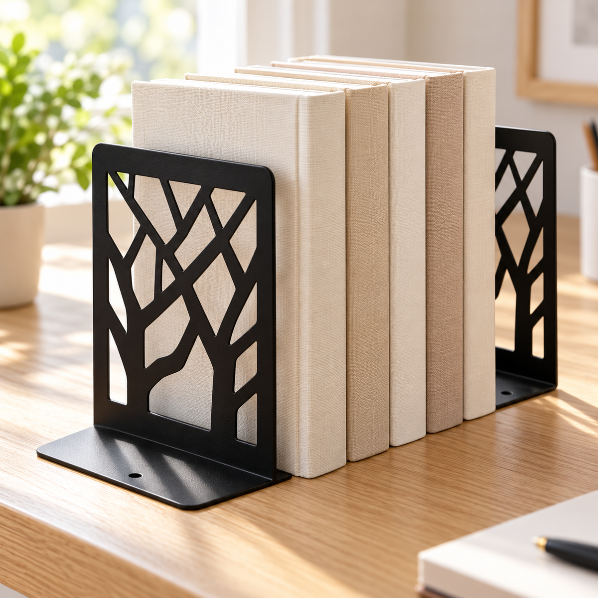 Artboard 1 Black Tree Cutout Bookends