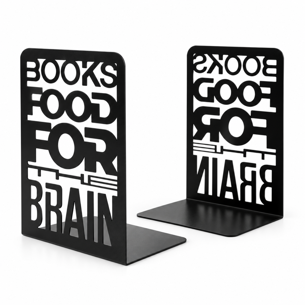 Black B011 Metal Bookend Set