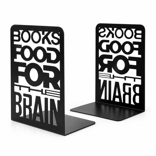 Black B011 Metal Bookend Set
