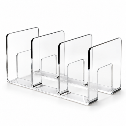 Clear Three-Compartment Book Organizer