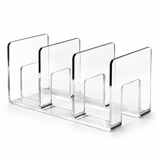 Clear Three-Compartment Book Organizer