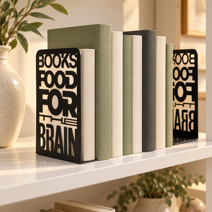 Black B011 Metal Bookend Set
