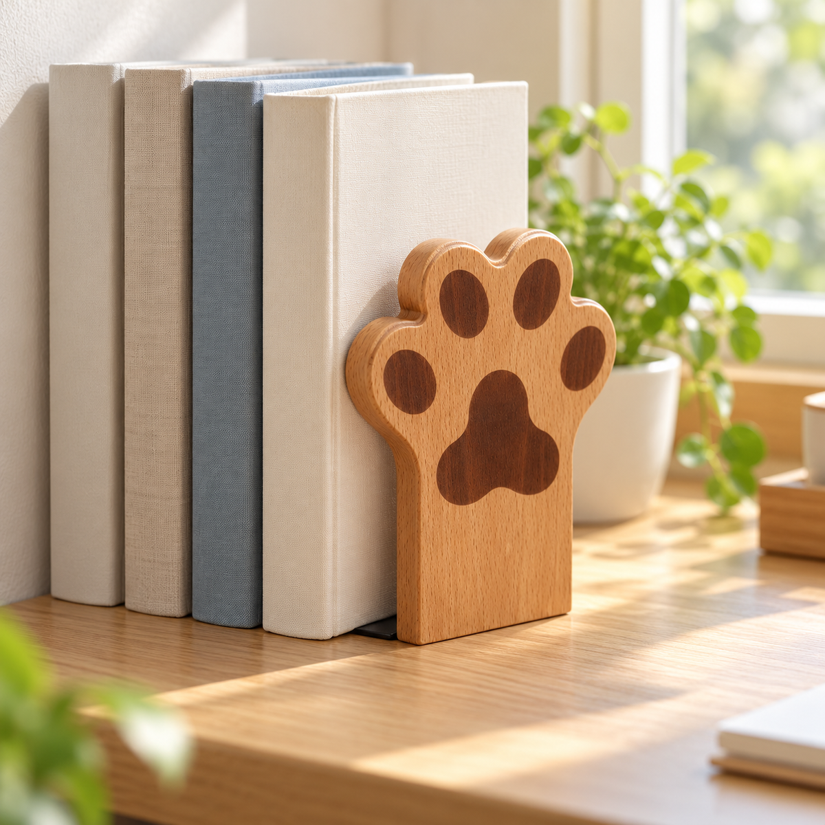 Beechwood Cat Paw Bookend