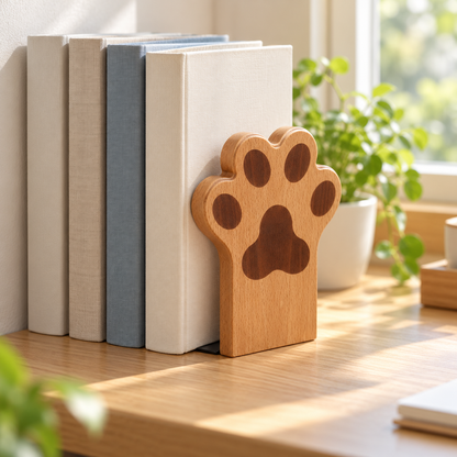 Beechwood Cat Paw Bookend